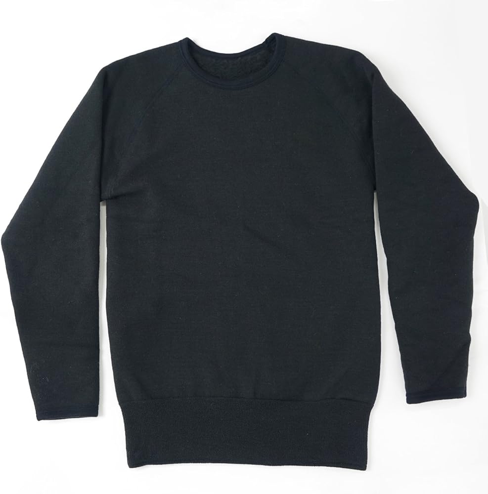 Amazon.co.jp: もちはだ もちジョイ 丸首 長袖 シャツ 超極厚地 男性