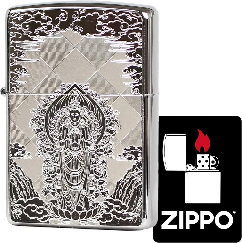 Amazon.co.jp: ジッポー(Zippo) ライター 防風 真鍮製 聖観世音菩薩
