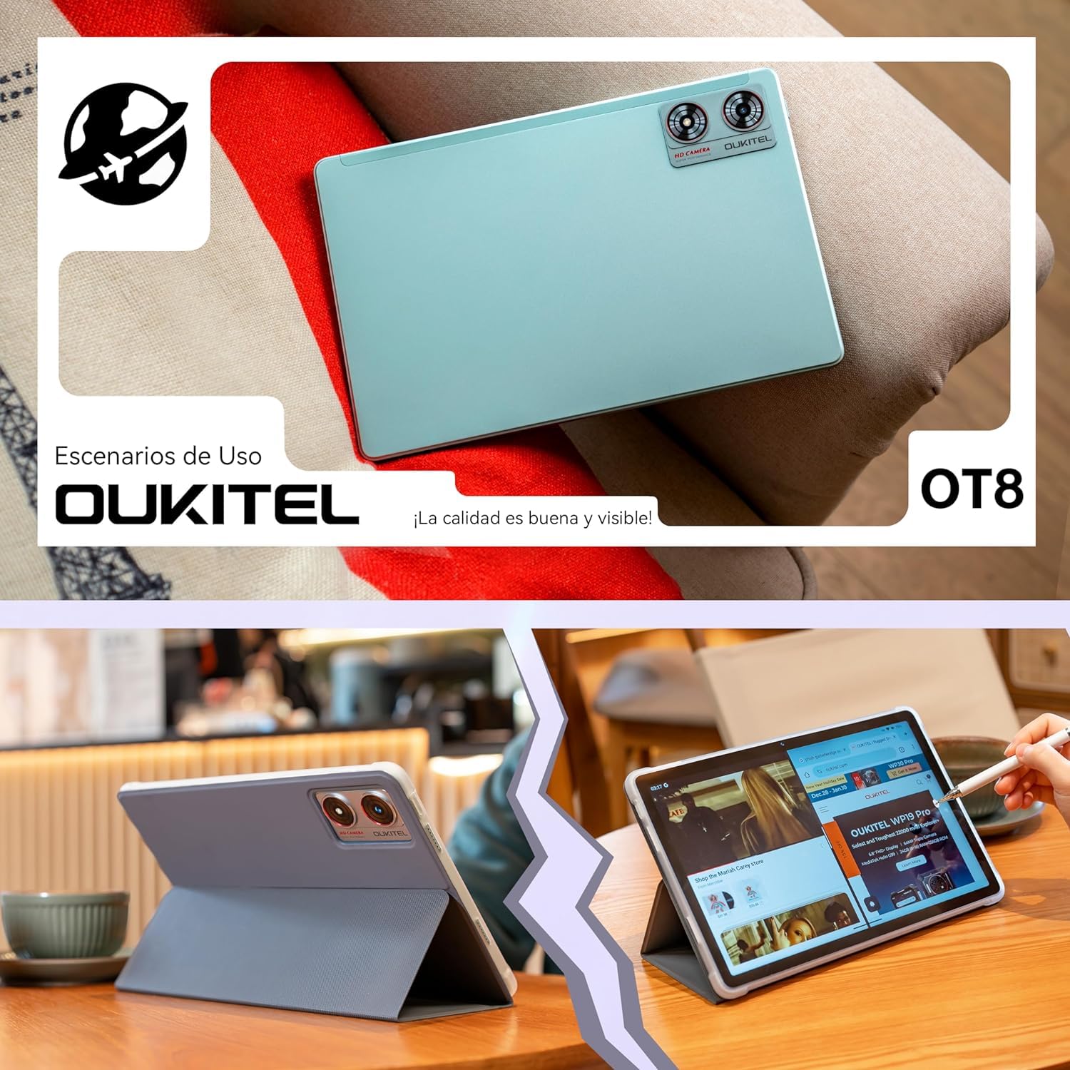 Tablet OUKITEL OT8 de 11 polegadas, 30 GB+256 GB, bateria de 8800
