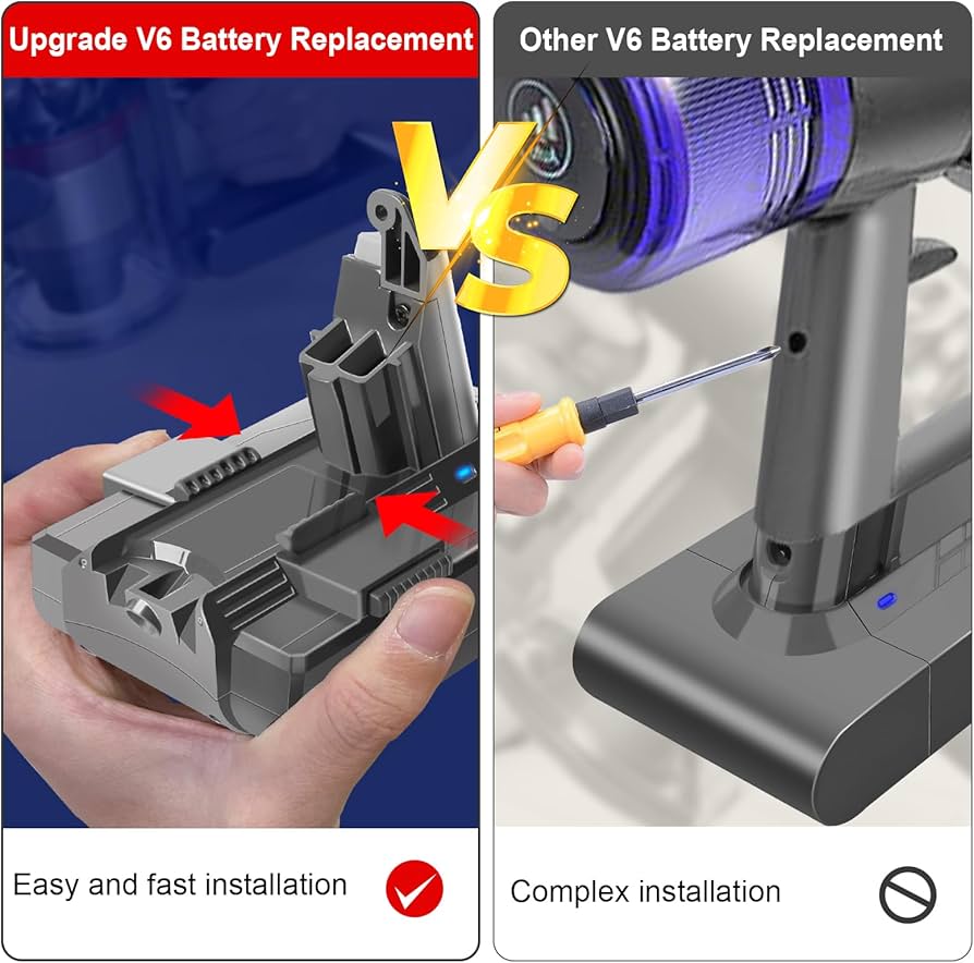 AMICROSS Upgraded 21.6V 4.5Ah Battery Replacement for Dyson V6