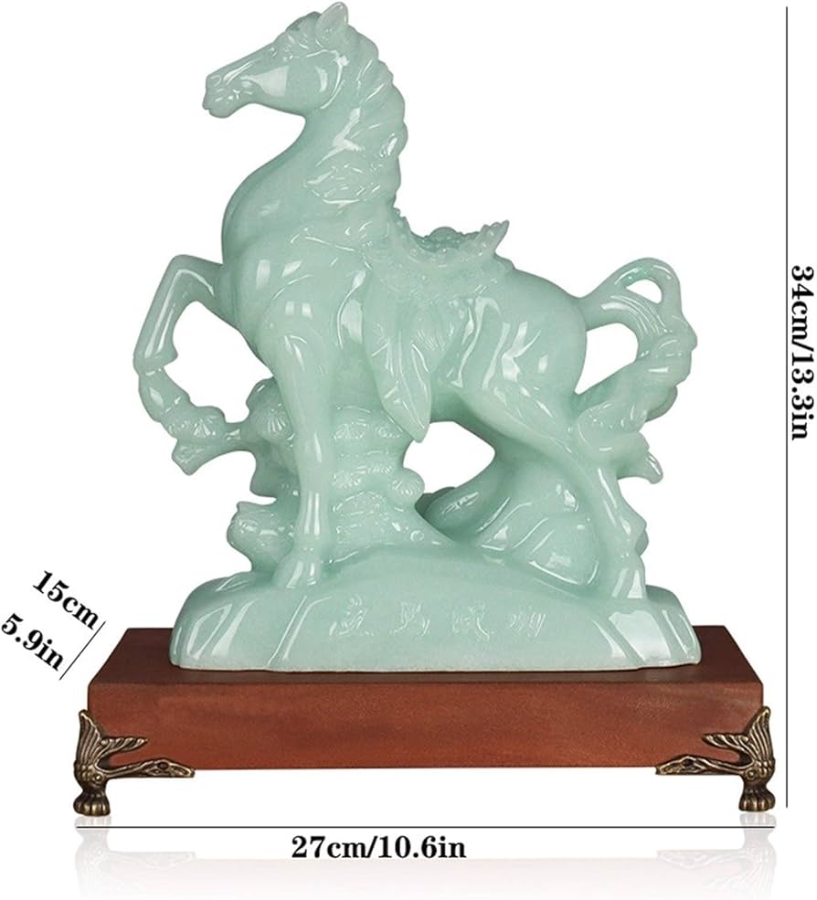Amazon.co.jp: 風水像、中国の十二支の馬の飾り、翡翠の馬を合成して