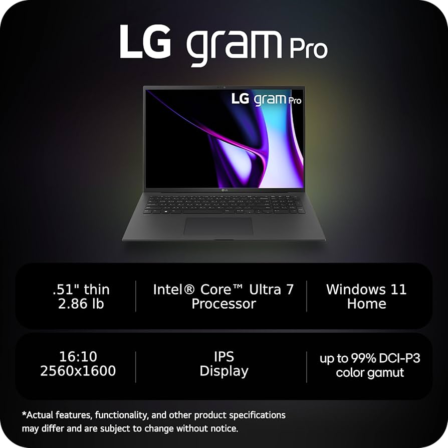 Amazon.com: LG gram Pro 17-Inch Thin and Lightweight Laptop Intel