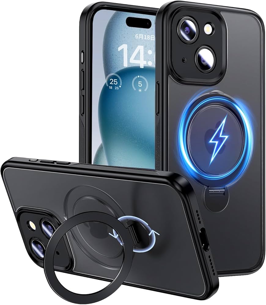 Amazon.co.jp: Magic John 対応いphone15用ケース 隠し収納スタンド