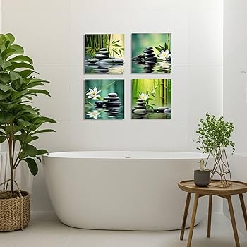 Amazon.com: ZXHYWYM Green Bamboo Pictures Zen Wall Art Stone