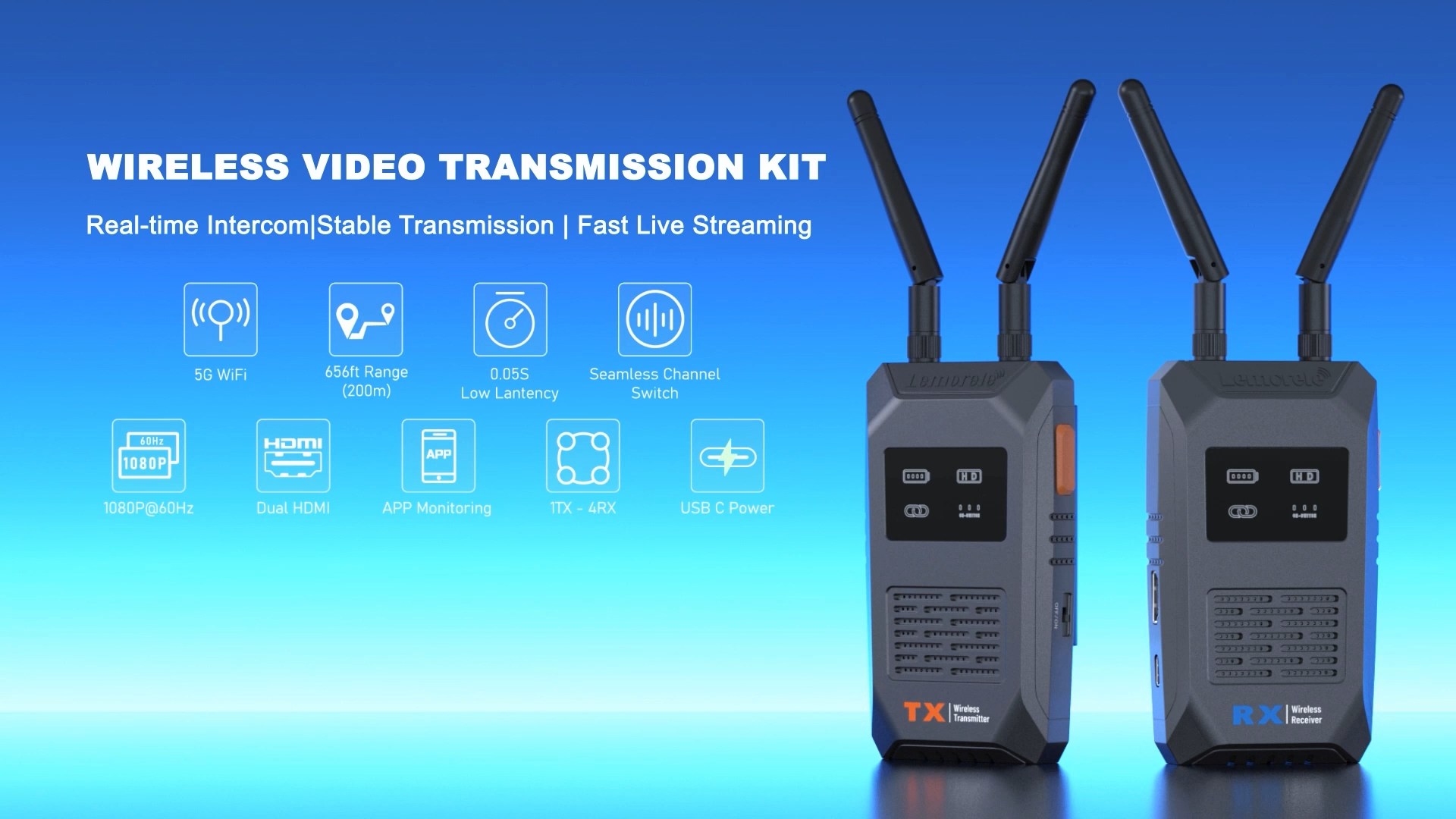 Amazon.co.jp: ワイヤレス HDMI 送受信機セット 小型 5G 200M Lemorele