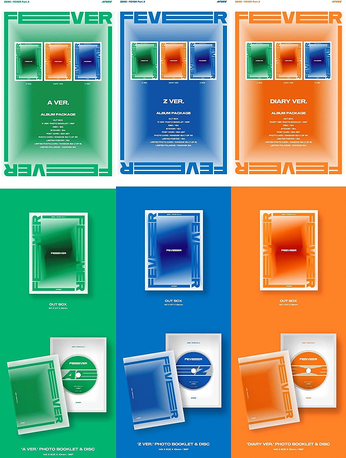 Amazon.com: Genie Music ATEEZ - Zero : Fever Part.3 [A+Z+Diary