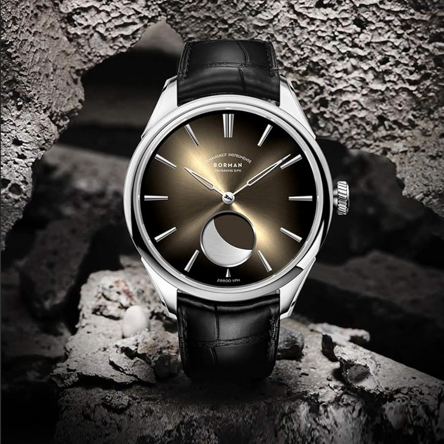 Amazon | BORMAN 月相 メンズ 腕時計,メンズ自動巻き時計 機械式
