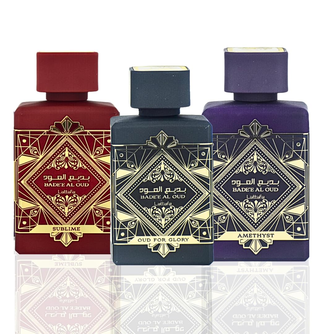 Amazon.com : Lattafa Perfumes Bade'e Al Oud for Unisex 3 Piece Eau