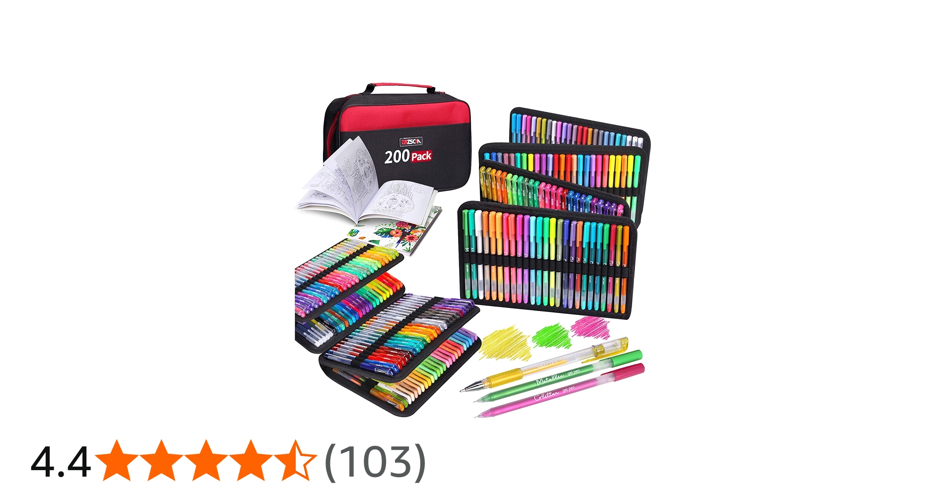 Amazon.co.jp: ZSCM 200色ゲルペンセット グリッターゲルペン 色付き