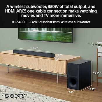 Amazon.com: Sony HT-S400 2.1ch Soundbar with Powerful Wireless