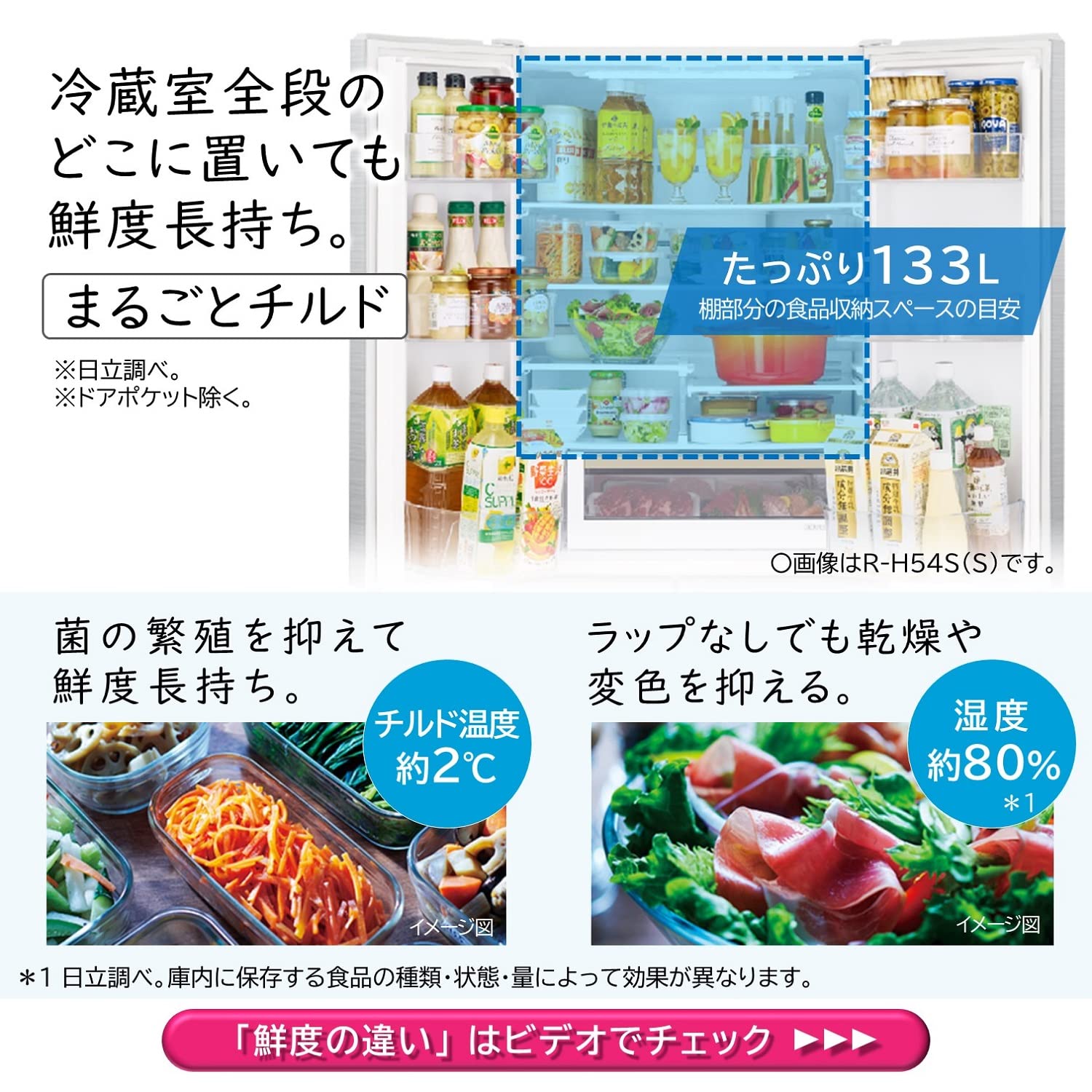 Amazon | 日立 冷蔵庫 幅65cm 540L シルバー R-H54S S 6ドア フレンチ