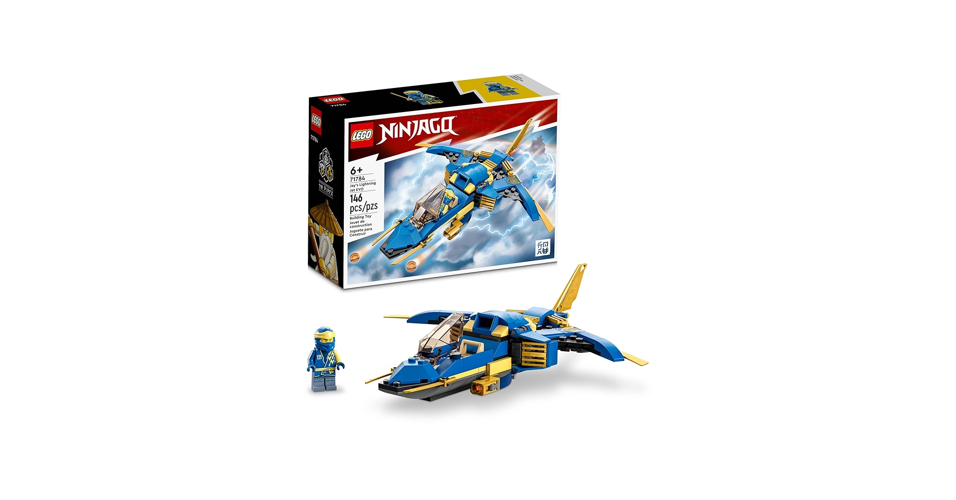 Amazon.com: LEGO NINJAGO Jay's Lightning Jet EVO 71784, Upgradable