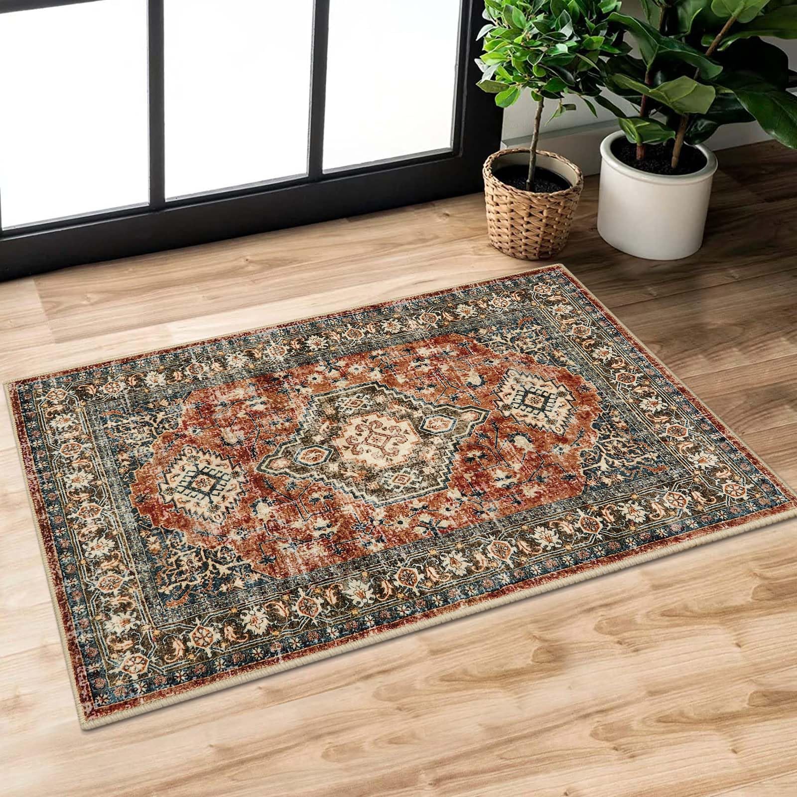 Amazon.com: Lahome Oriental Washable Small Area Rug, 2x3 Rugs for