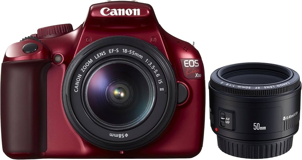 Amazon | Canon デジタル一眼レフカメラ EOS Kiss X50 レッド こだわり