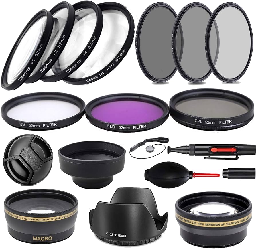 Amazon | 52mm 究極のニコンレンズフィルターアクセサリーバンドル(UV