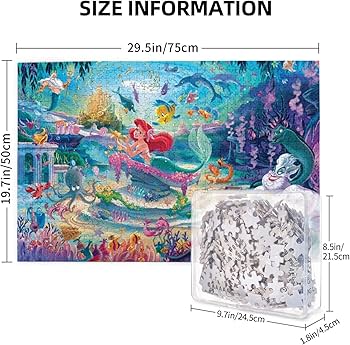 Amazon.co.jp: アリエル アニメ ジグソーパズル 1000 ピース 大人用