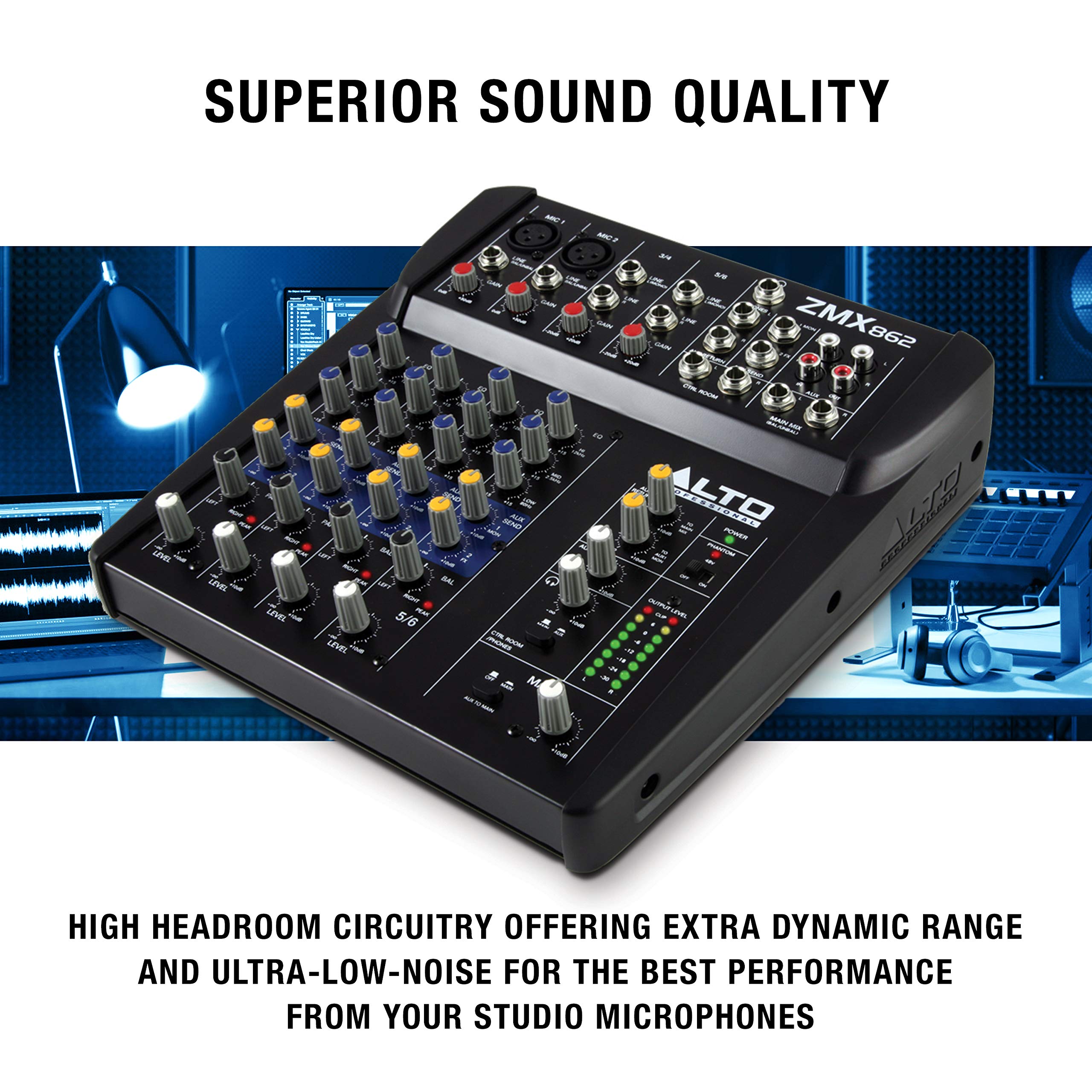 ALTO Professional ZMX862 - Studio Quality 6 Channel Compact Audio