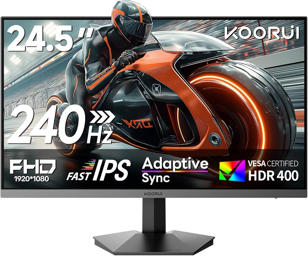 Amazon.co.jp: KOORUI ゲーミングモニター 24.5インチ FHD 240Hz