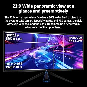 Amazon.co.jp: ゲーミングモニター 165Hz 34インチ ディスプレイ LED