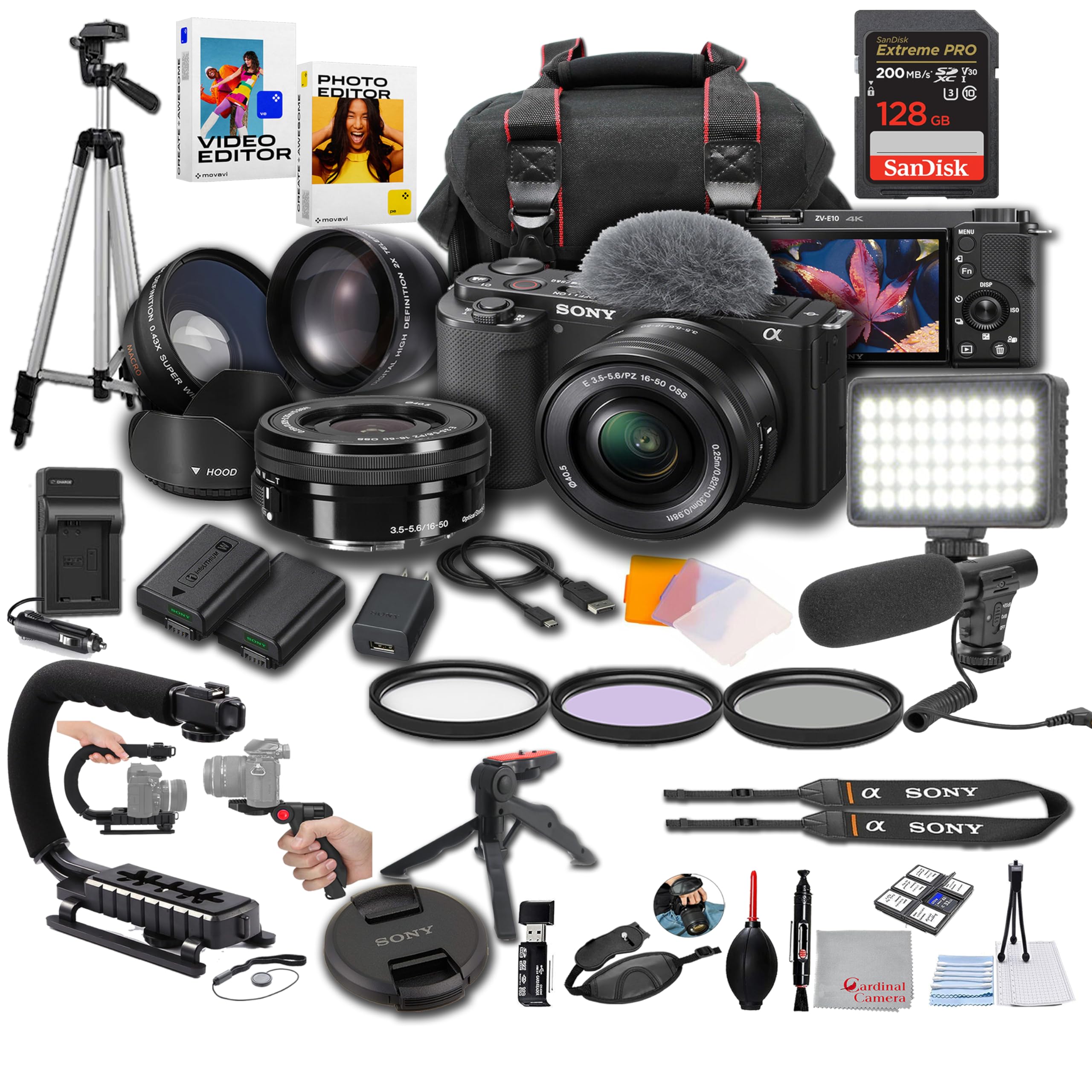 Amazon.com : Sony ZV-E10 + 16-50mm Lens, LED Light, Microphone