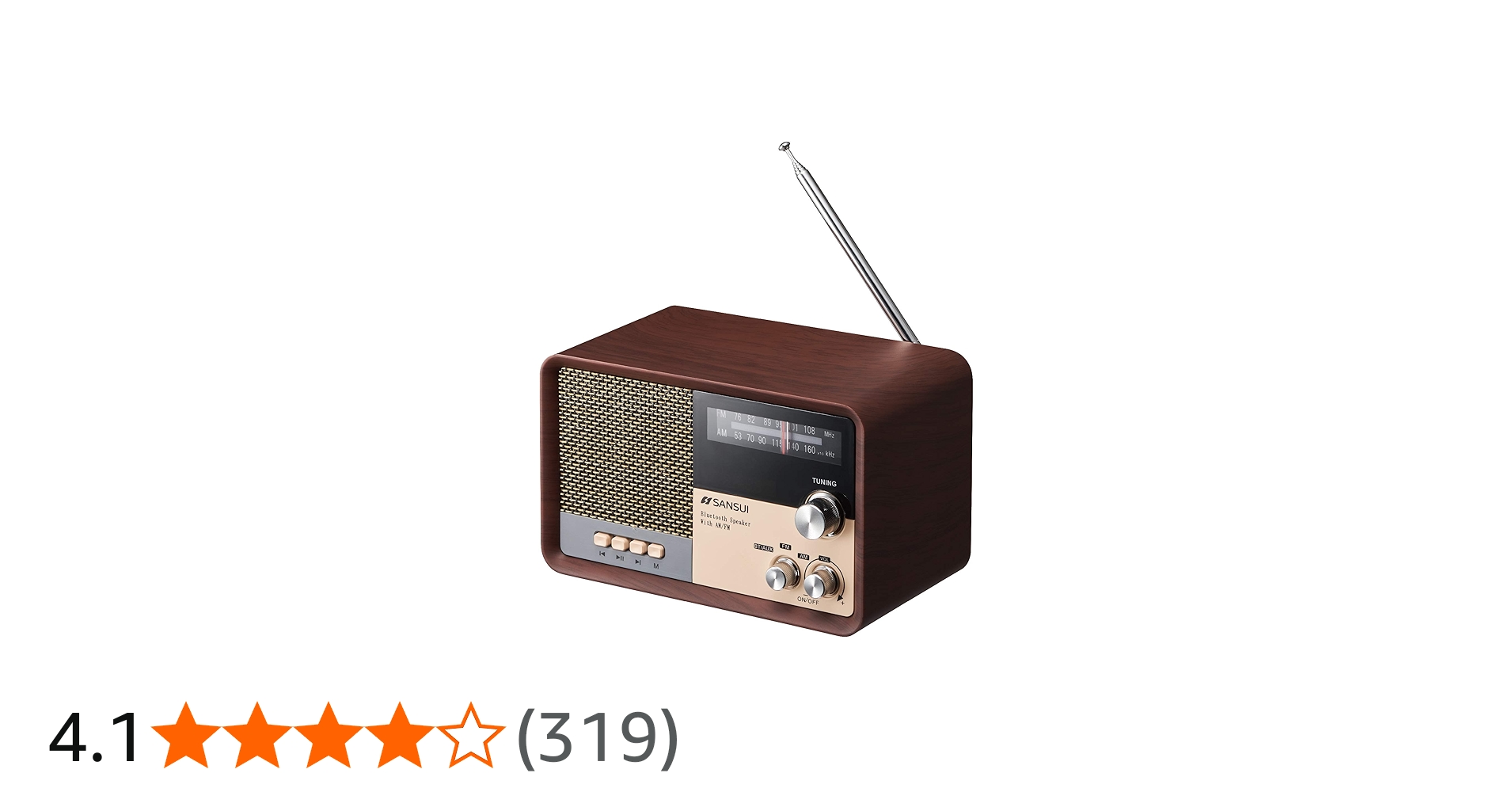 Amazon.co.jp: Sansui Wood MSR-1 WD Bluetooth Speaker with AM/FM