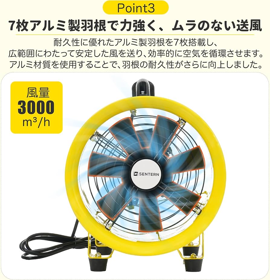 Amazon.co.jp: 工業用 送風機 業務用扇風機【3000m³/h 風量｜PSE認証