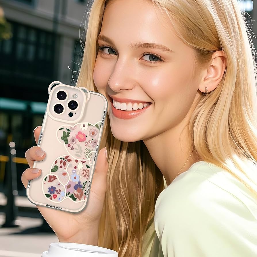 Amazon.com: IAIYOXI for iPhone 8 Plus Case with Cute Flowers Bear