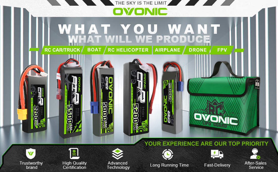 Amazon.co.jp: OVONIC 7.4V リポバッテリー 5200mAh 2S 50C ラジコン