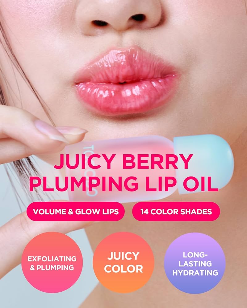 Amazon.com: TOCOBO Juicy Berry Plumping Lip Oil 18 Cozy Pink