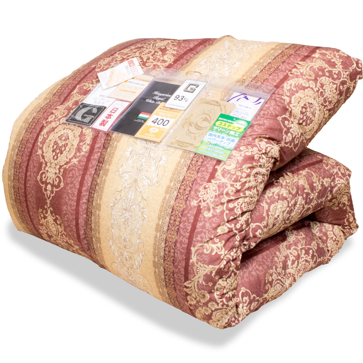 Amazon｜安眠工場 高級羽毛布団 シングル【モダール生地 R4457A柄