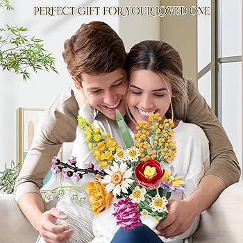 Amazon.com: Flowers Bouquet Building Set, 1070PCS Artificial Plant