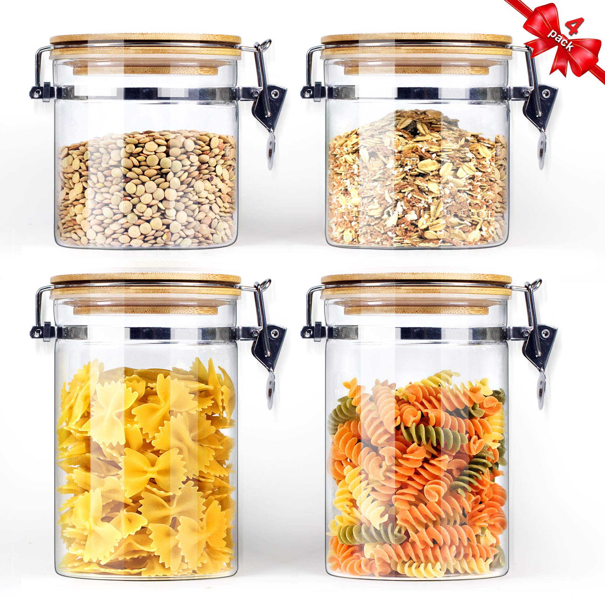 Amazon｜ホウケイ酸ガラスストレージジャー 密閉ロッククランプ蓋付き