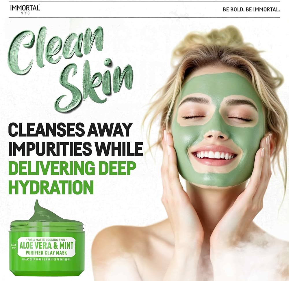 Amazon.com : Immortal NYC Aloe Vera & Mint Purifier Clay Mask
