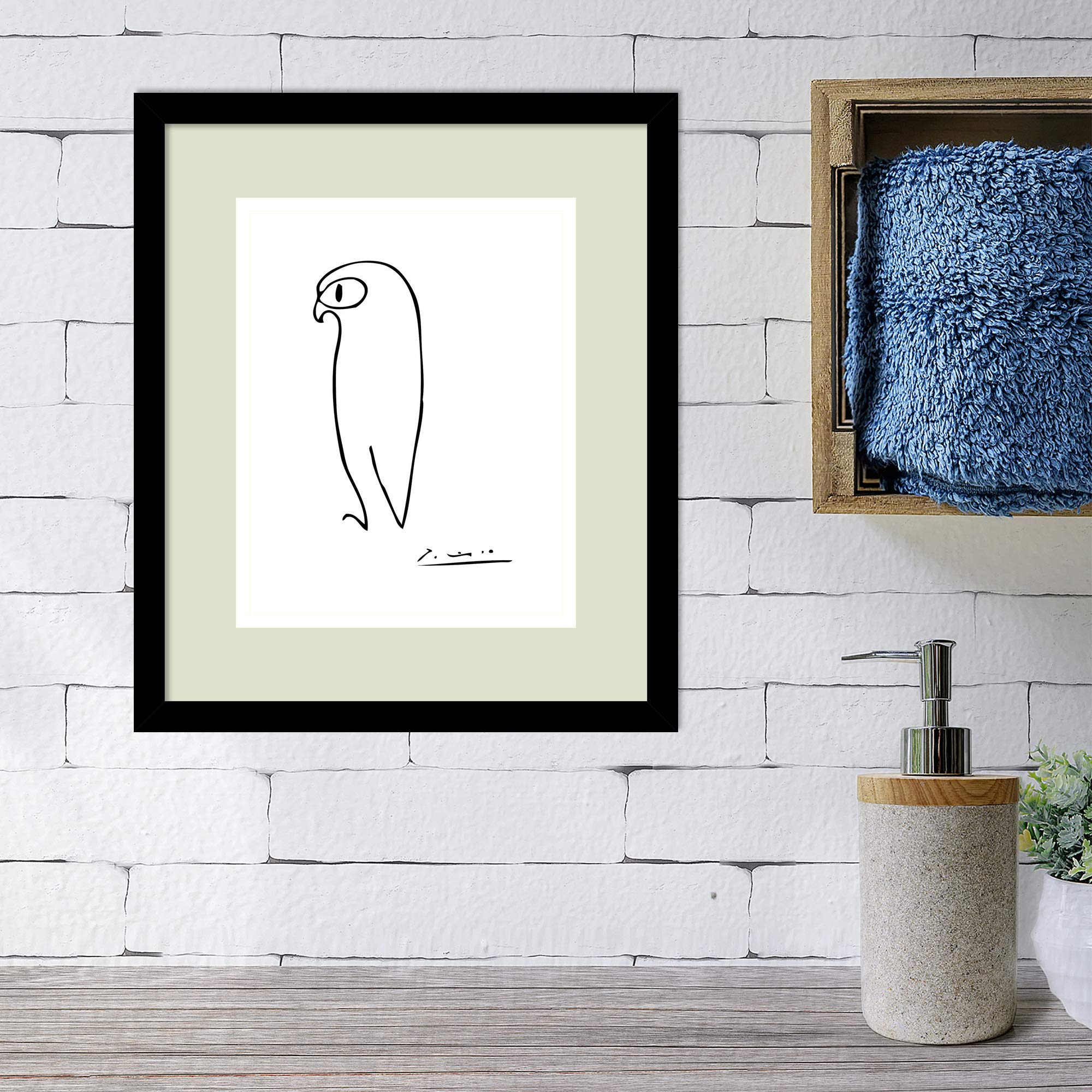 Amazon.co.jp: パブロ・ピカソ作フレーム入り壁アートプリントフクロウ