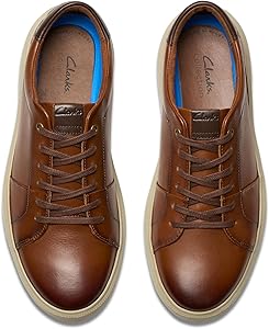 Amazon | Clarks メンズ Brodin Lace, ダークタンレザー, 12 Wide