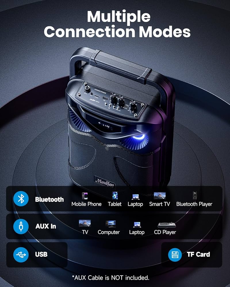 Amazon.com: Moukey Portable Karaoke Machine with 2 Wireless