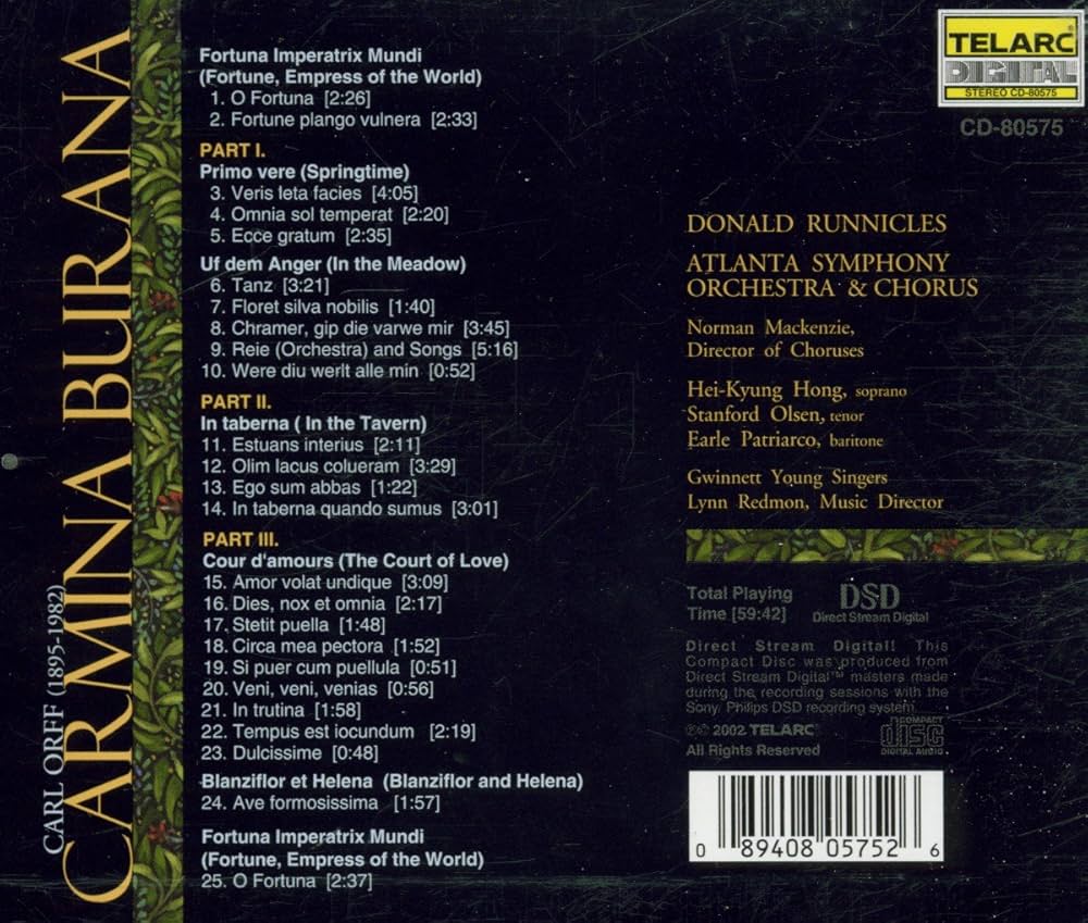 Carl Orff, Donald Runnicles, Atlanta Symphony Orchestra & Chorus