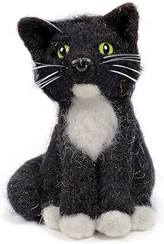 Amazon.co.jp: 黒猫 羊毛フェルト キット 初心者 高さ16cm 羊毛毡 : ホビー