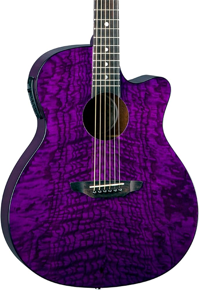 Amazon.com: Luna Gypsy Quilt Top Acoustic/Electric Guitar, Trans