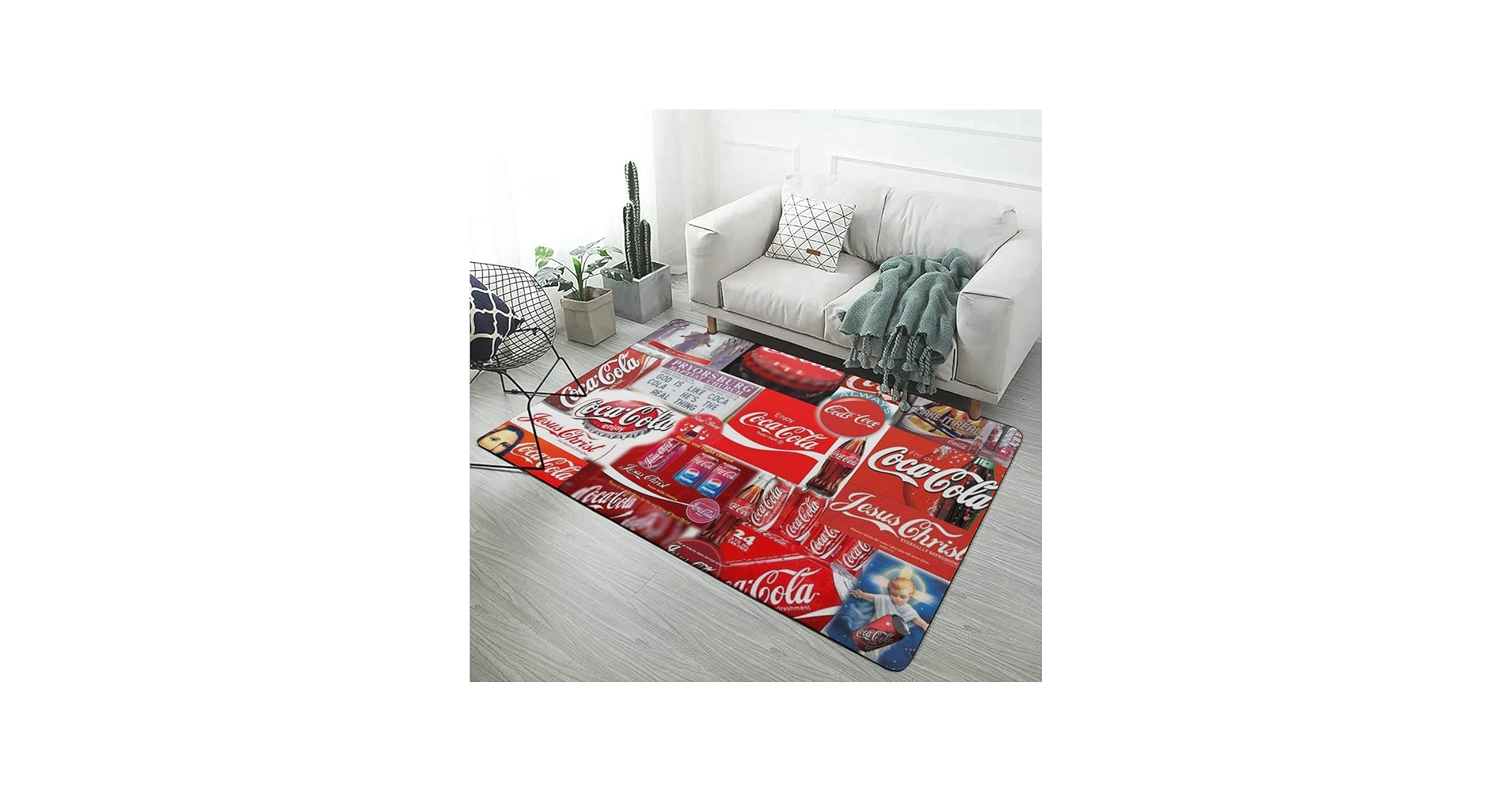 Amazon | コカコーラ ラグ カーペット 洗える ラグマット 滑り止め付