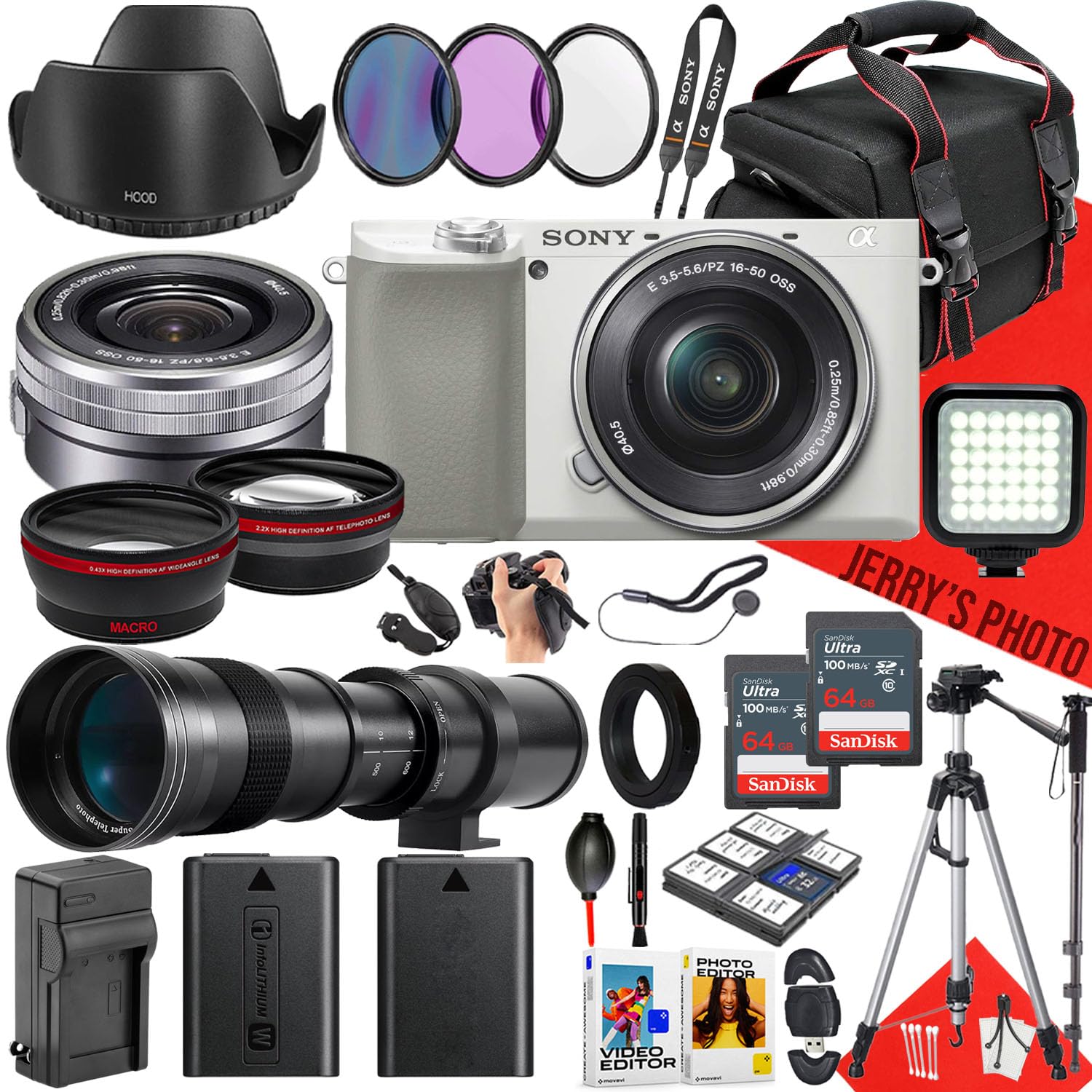 Amazon.com : Sony a6100 Mirrorless Camera (White) with Sony E PZ