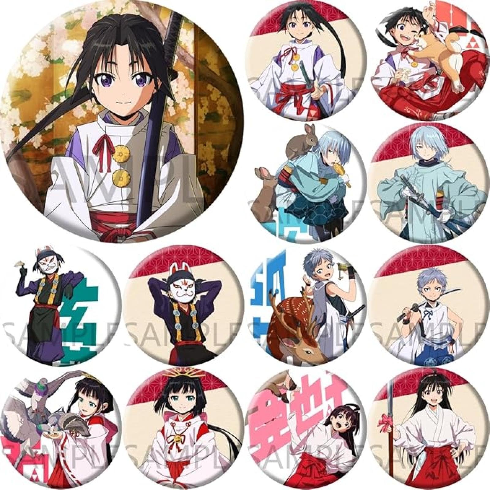 Amazon.co.jp: 逃げ上手の若君 バッジ 缶バッジ 北条時行 雫 弧次郎