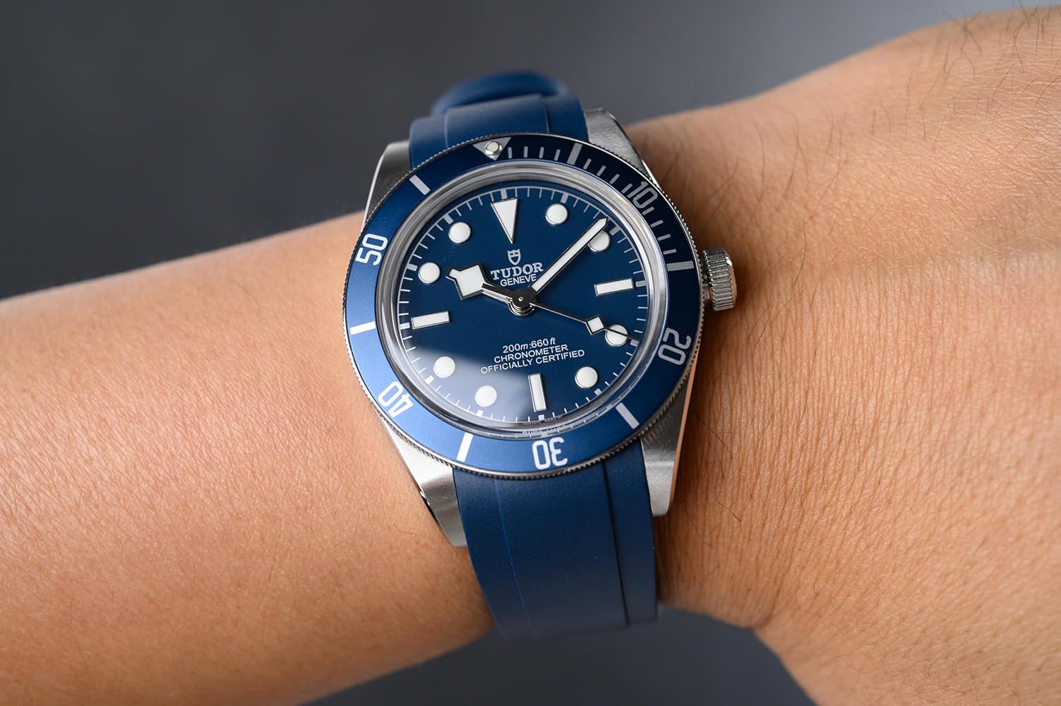 Amazon.com: Crafter Blue TD03 Curved End Watch Band Rubber Strap