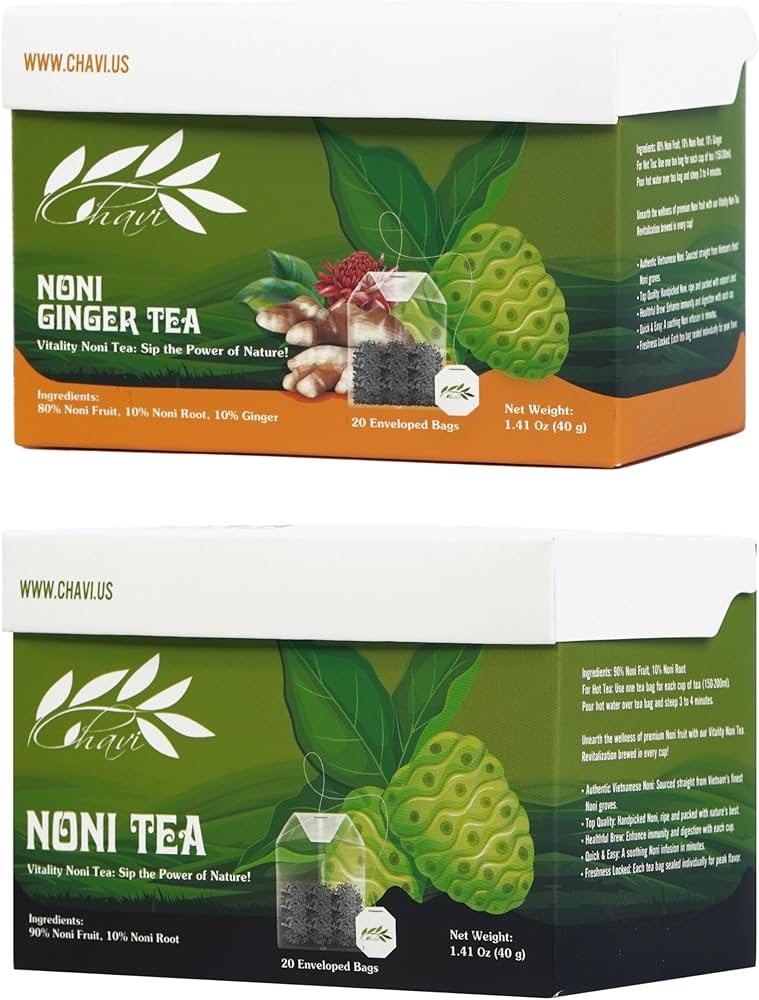 Amazon.com : CHAVI Noni Tea (Combo Pack - Noni & Noni Ginger, Pack