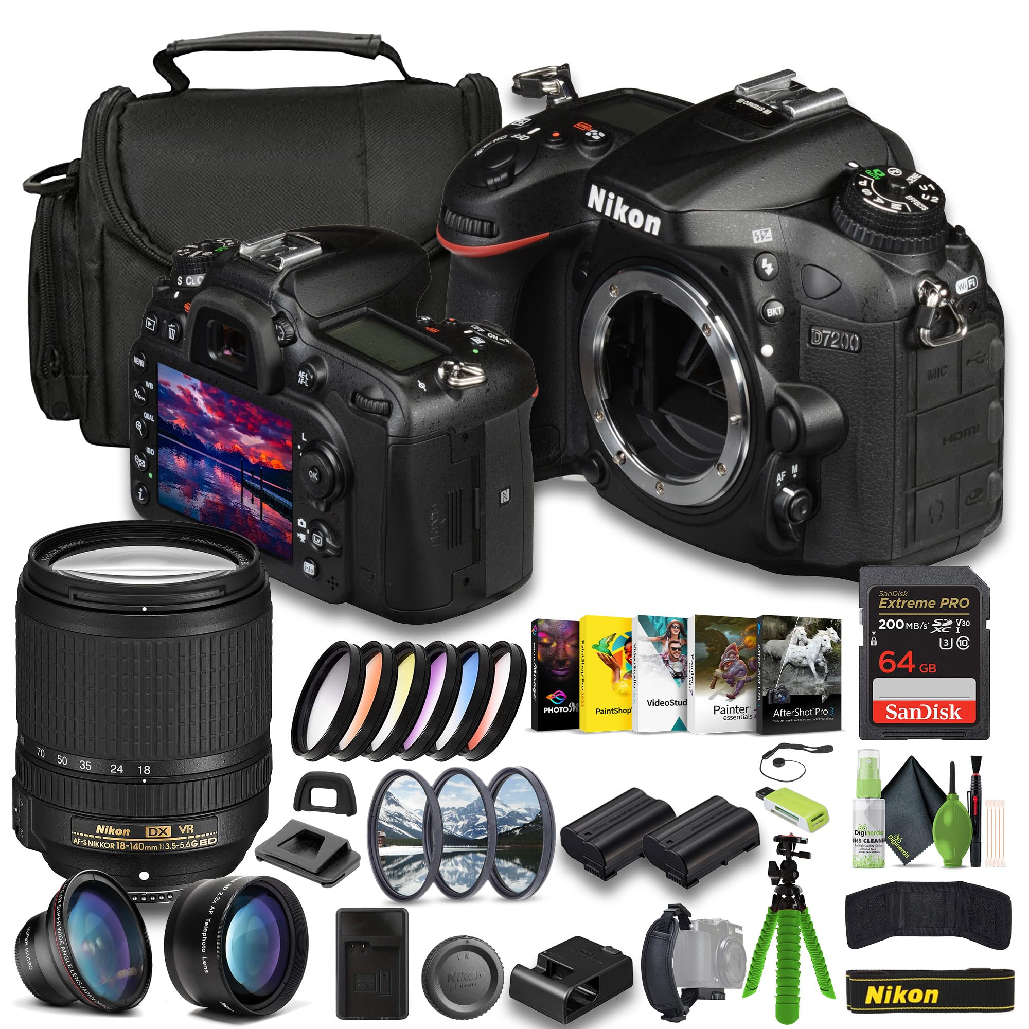 Amazon.com: Nikon D7200 24.2 MP DX-Format Digital SLR Camera + EN