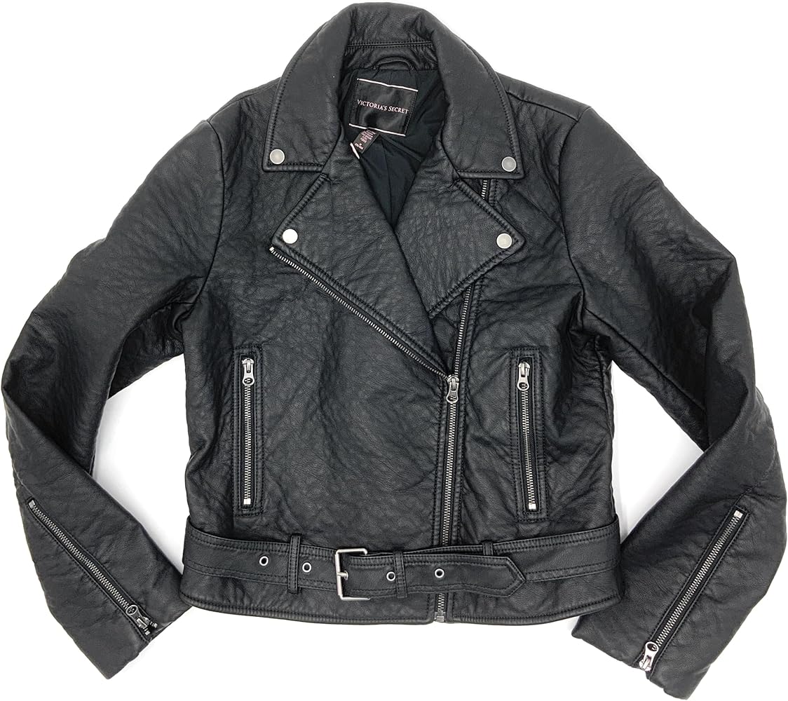 Victoria's Secret Faux Leather Moto Jacket Black (US, Alpha, Small