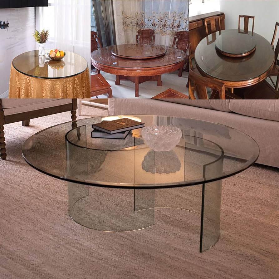 Amazon.co.jp: 円形 強化ガラス 丸ガラステーブル 強化ガラステーブル