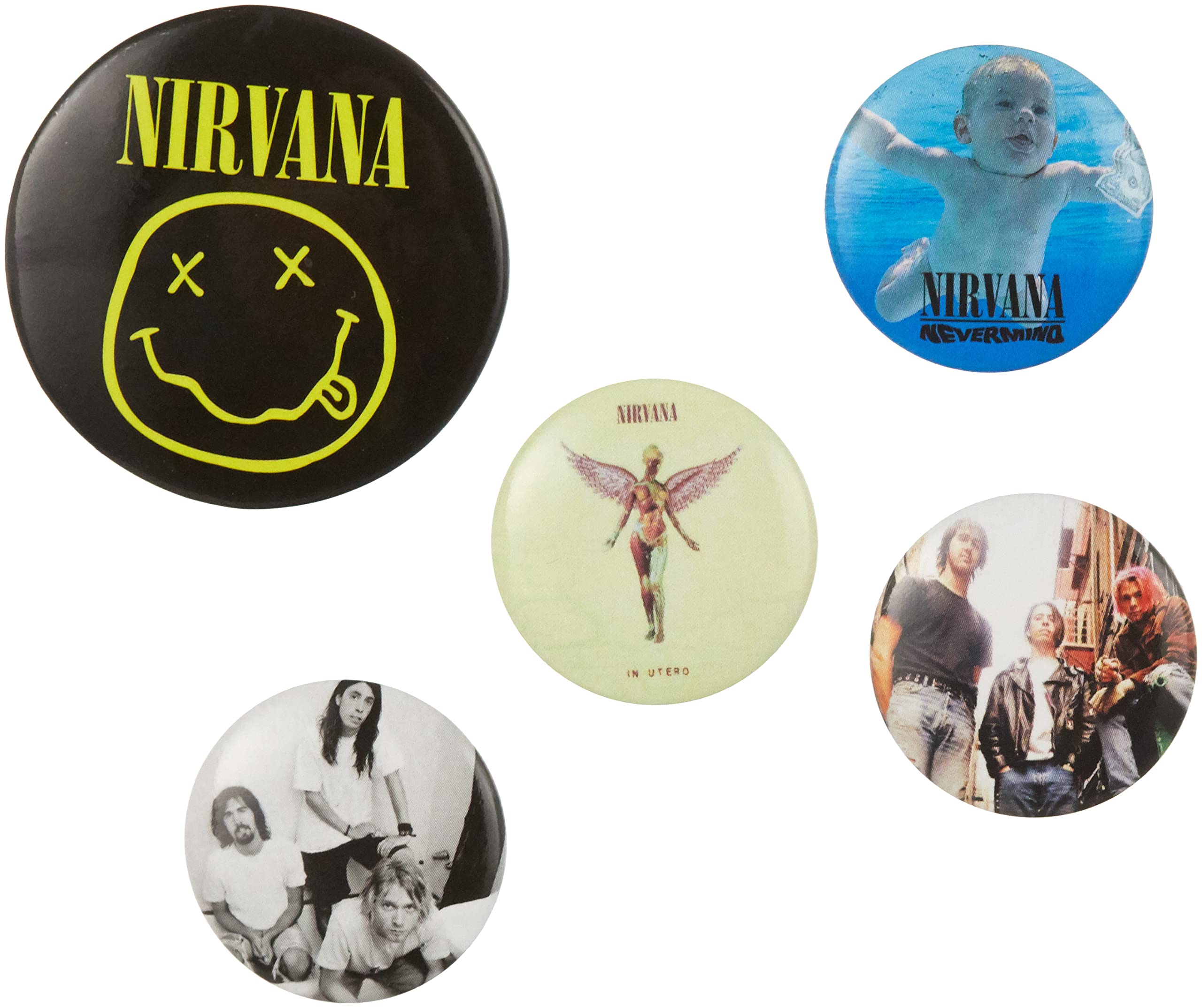 Amazon.com: Nirvana Badge Pack, Multi-Colour, 4x25mm, Multi-Colour