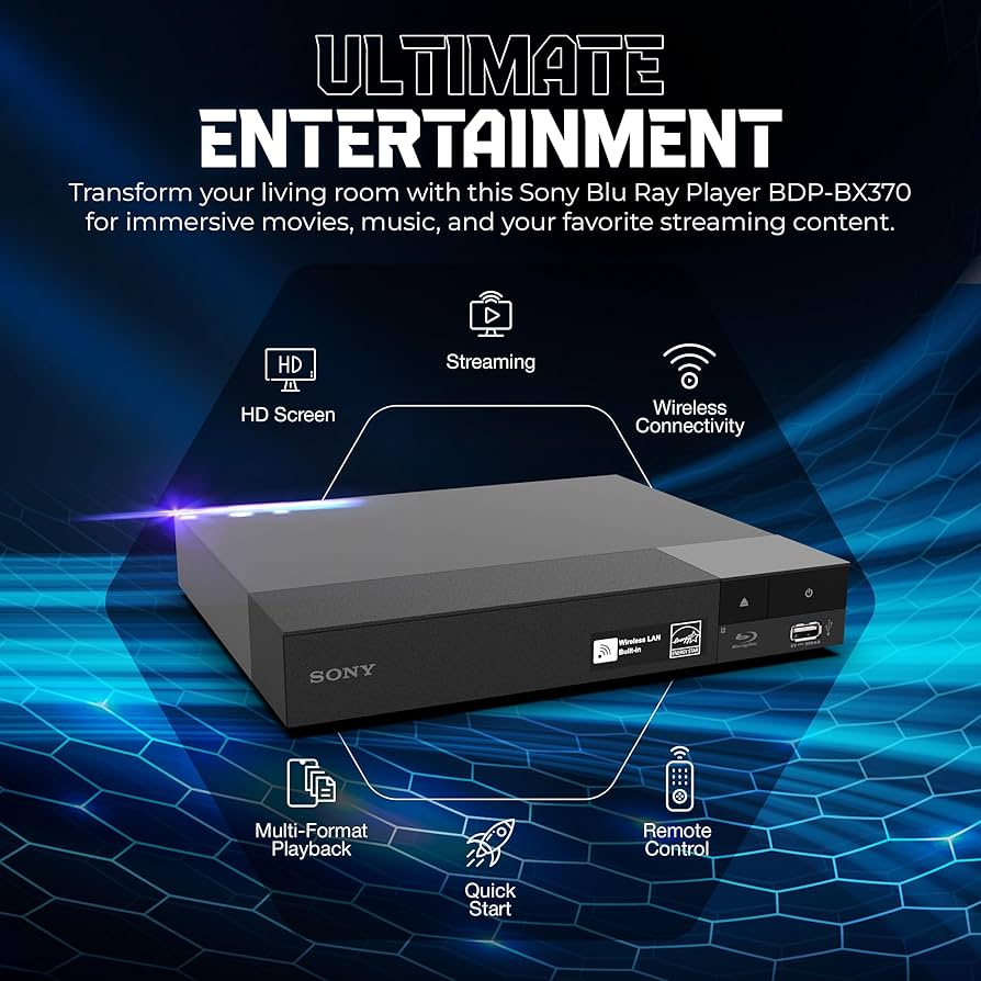 Amazon.com: Sony DVD Player Blu Ray Player BDP-BX370 - Streaming
