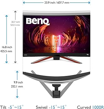 Amazon.com: BenQ MOBIUZ EX2710R 27 Inch QHD 1440p VA 1000R 165 Hz